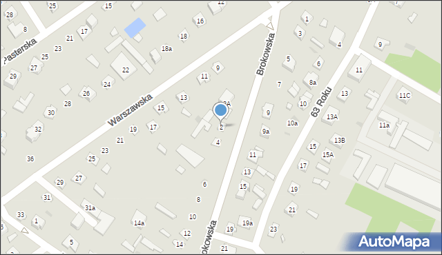 Ostrów Mazowiecka, Brokowska, 2, mapa Ostrów Mazowiecka