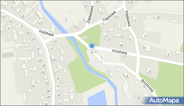 Ostrowy nad Okszą, Brzozowa, 2, mapa Ostrowy nad Okszą