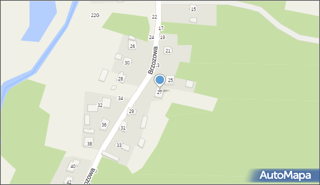 Ostrowy nad Okszą, Brzozowa, 27, mapa Ostrowy nad Okszą