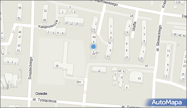 Oświęcim, Broniewskiego Władysława, 10, mapa Oświęcimia