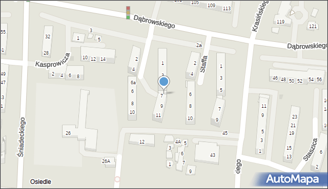 Oświęcim, Broniewskiego Władysława, 7e, mapa Oświęcimia