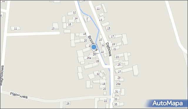 Otmuchów, Brzozowa, 26, mapa Otmuchów