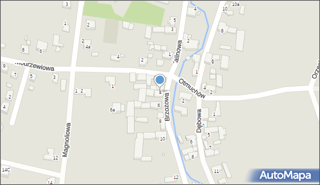 Otmuchów, Brzozowa, 4, mapa Otmuchów