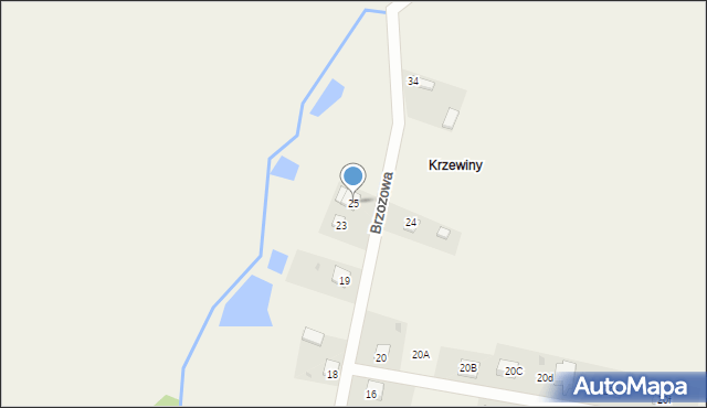 Owczary, Brzozowa, 25, mapa Owczary