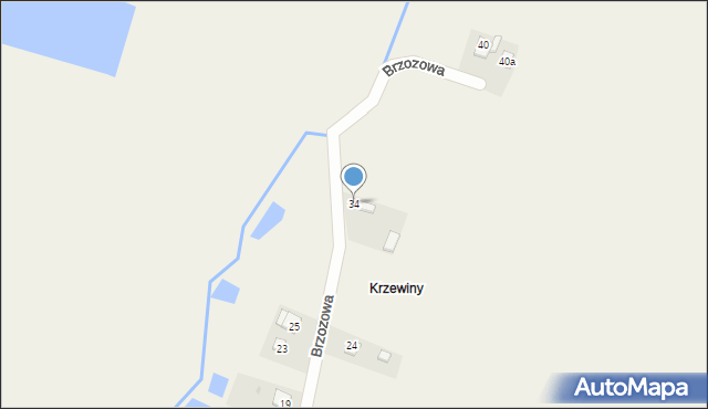 Owczary, Brzozowa, 34, mapa Owczary