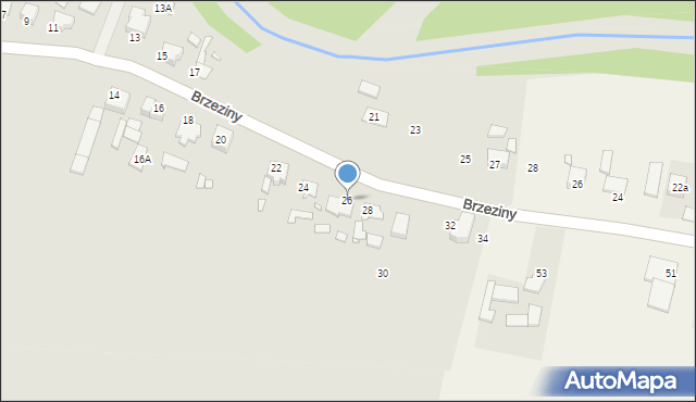 Ozimek, Brzeziny, 26, mapa Ozimek