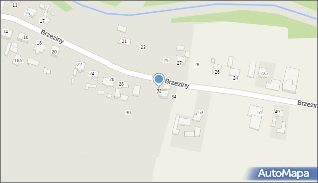 Ozimek, Brzeziny, 32, mapa Ozimek