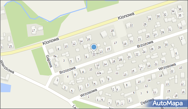 Palaty, Brzozowa, 11, mapa Palaty
