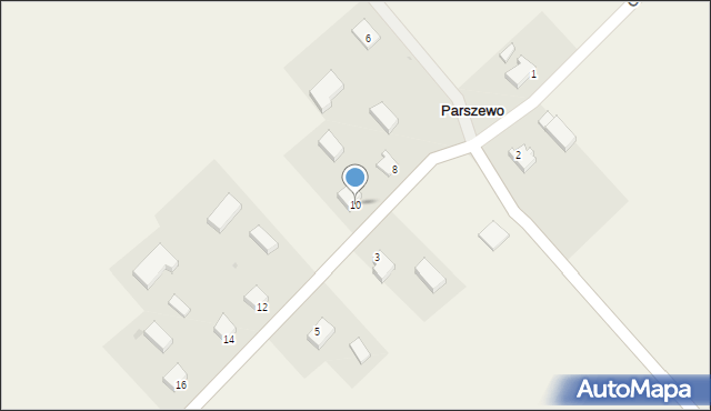 Parszewo, Brzozowa, 10, mapa Parszewo