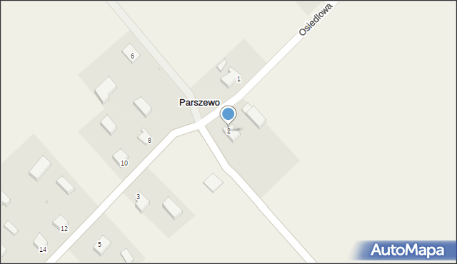 Parszewo, Brzozowa, 2, mapa Parszewo