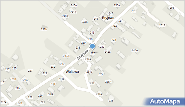 Piekielnik, Bryjowa, 237, mapa Piekielnik
