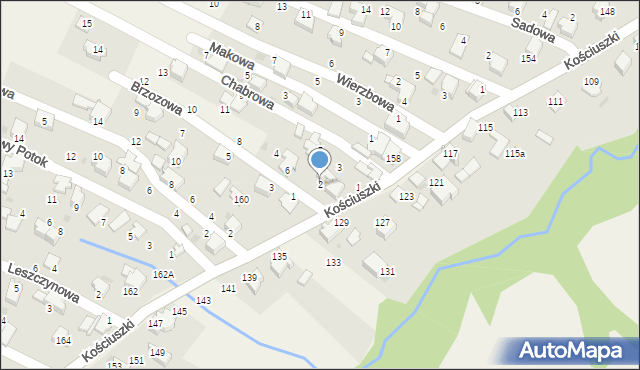 Pietrzykowice, Brzozowa, 2, mapa Pietrzykowice