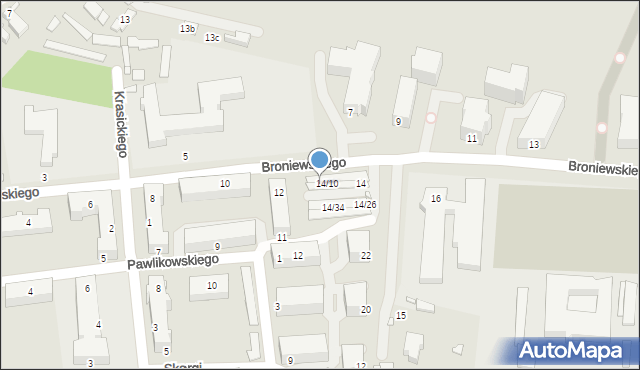 Piotrków Trybunalski, Broniewskiego Władysława, 14/12, mapa Piotrków Trybunalski