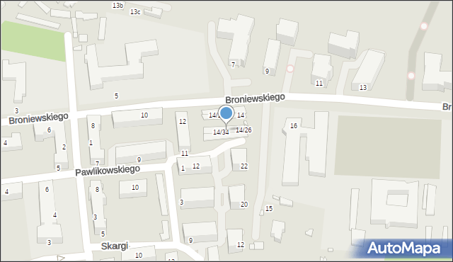 Piotrków Trybunalski, Broniewskiego Władysława, 14/32, mapa Piotrków Trybunalski