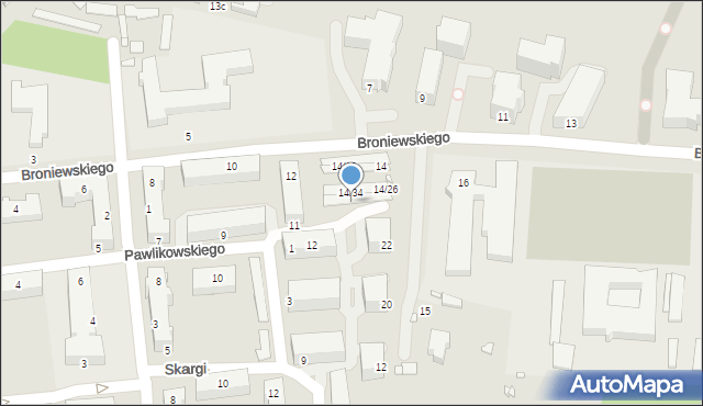 Piotrków Trybunalski, Broniewskiego Władysława, 14/45, mapa Piotrków Trybunalski