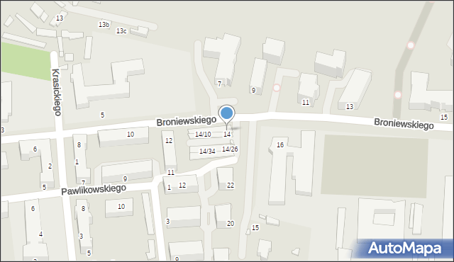 Piotrków Trybunalski, Broniewskiego Władysława, 7, mapa Piotrków Trybunalski