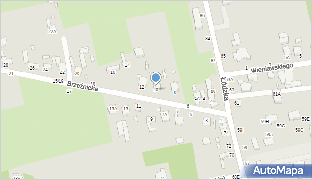 Piotrków Trybunalski, Brzeźnicka, 10, mapa Piotrków Trybunalski
