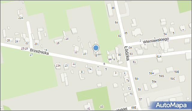Piotrków Trybunalski, Brzeźnicka, 8, mapa Piotrków Trybunalski