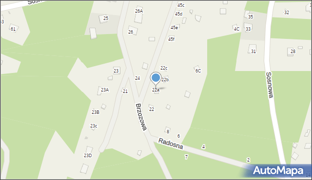 Poddębie, Brzozowa, 22a, mapa Poddębie