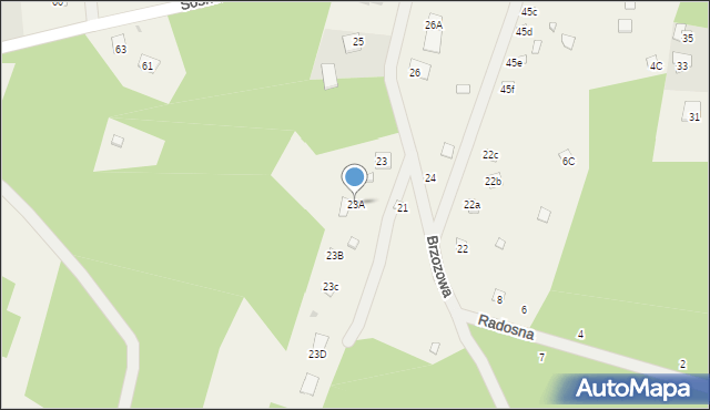 Poddębie, Brzozowa, 23A, mapa Poddębie