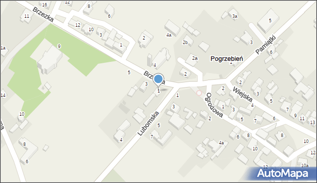 Pogrzebień, Brzezka, 1, mapa Pogrzebień