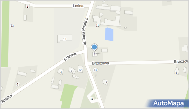 Pokrzywnica, Brzozowa, 1, mapa Pokrzywnica