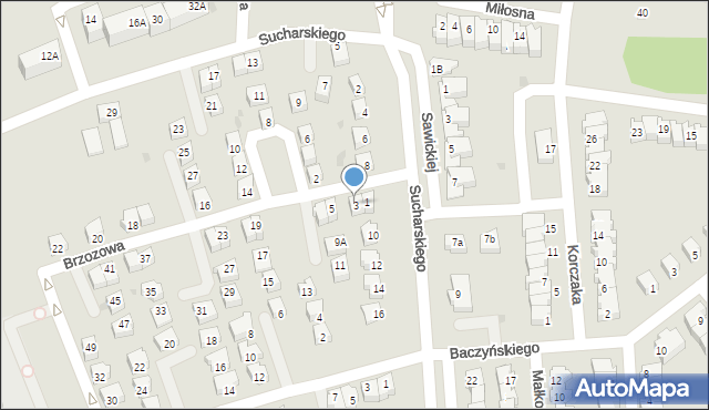 Polkowice, Brzozowa, 3, mapa Polkowice
