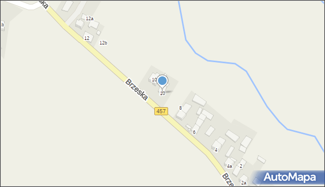 Popielów, Brzeska, 10, mapa Popielów