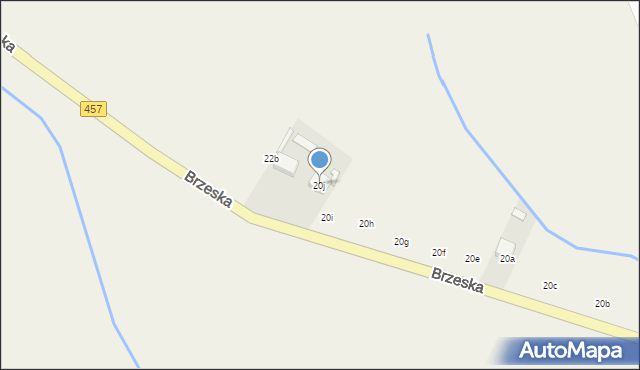 Popielów, Brzeska, 20j, mapa Popielów