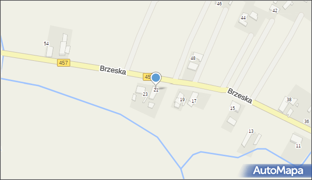 Popielów, Brzeska, 21, mapa Popielów