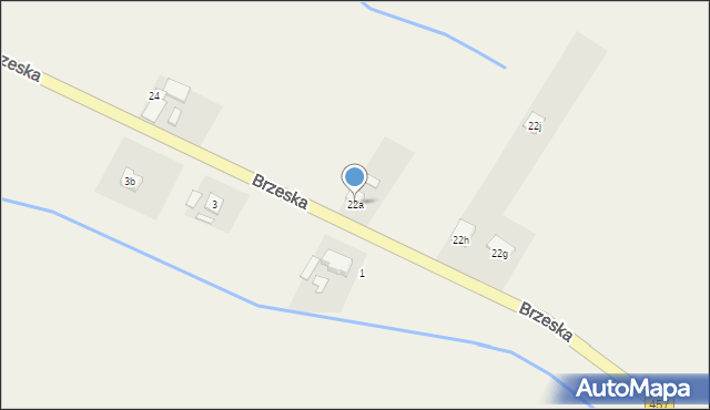 Popielów, Brzeska, 22a, mapa Popielów