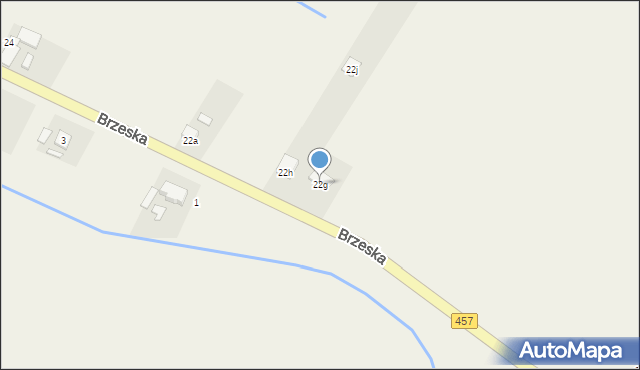 Popielów, Brzeska, 22g, mapa Popielów