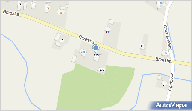 Popielów, Brzeska, 23D, mapa Popielów