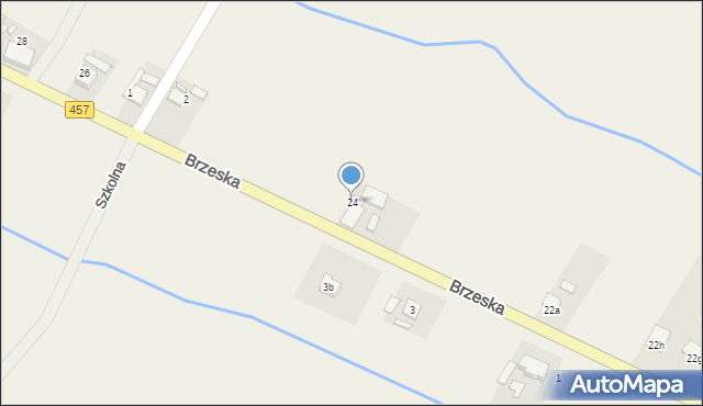 Popielów, Brzeska, 24, mapa Popielów