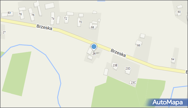 Popielów, Brzeska, 25, mapa Popielów