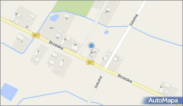 Popielów, Brzeska, 26, mapa Popielów