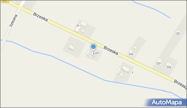 Popielów, Brzeska, 3, mapa Popielów