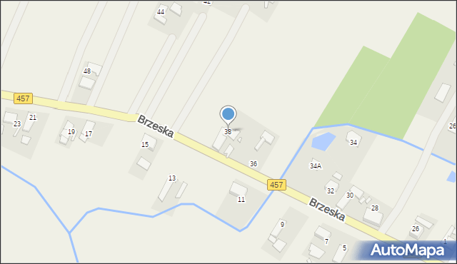 Popielów, Brzeska, 38, mapa Popielów