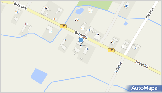 Popielów, Brzeska, 7, mapa Popielów