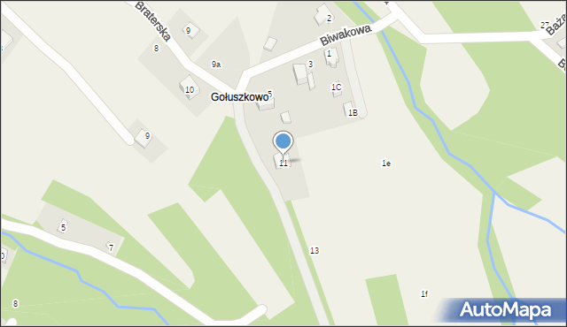 Porąbka, Braterska, 11, mapa Porąbka