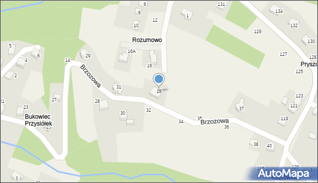 Porąbka, Brzoskwiniowa, 18, mapa Porąbka