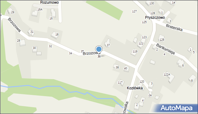 Porąbka, Brzozowa, 36, mapa Porąbka