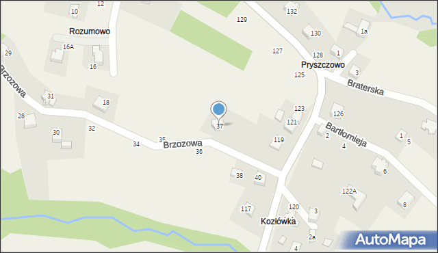 Porąbka, Brzozowa, 37, mapa Porąbka