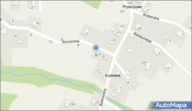 Porąbka, Brzozowa, 38, mapa Porąbka