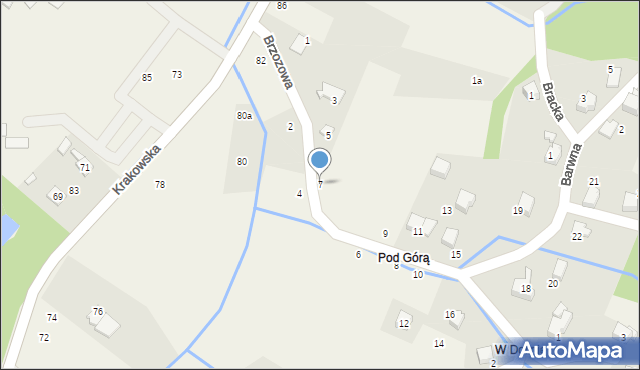 Porąbka, Brzozowa, 7, mapa Porąbka