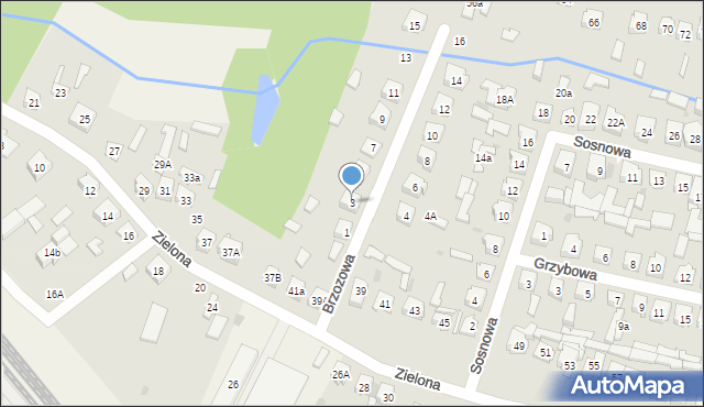 Poraj, Brzozowa, 3, mapa Poraj