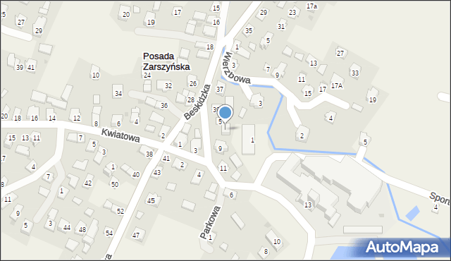 Posada Zarszyńska, Browarna, 7, mapa Posada Zarszyńska