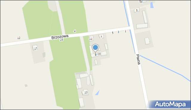 Potworów, Brzozowa, 9, mapa Potworów