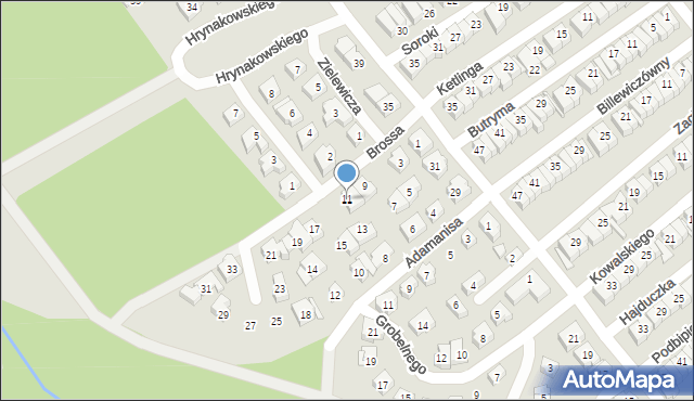 Poznań, Brossa Kazimierza, 11, mapa Poznania