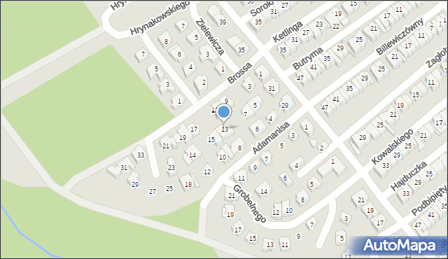 Poznań, Brossa Kazimierza, 13, mapa Poznania